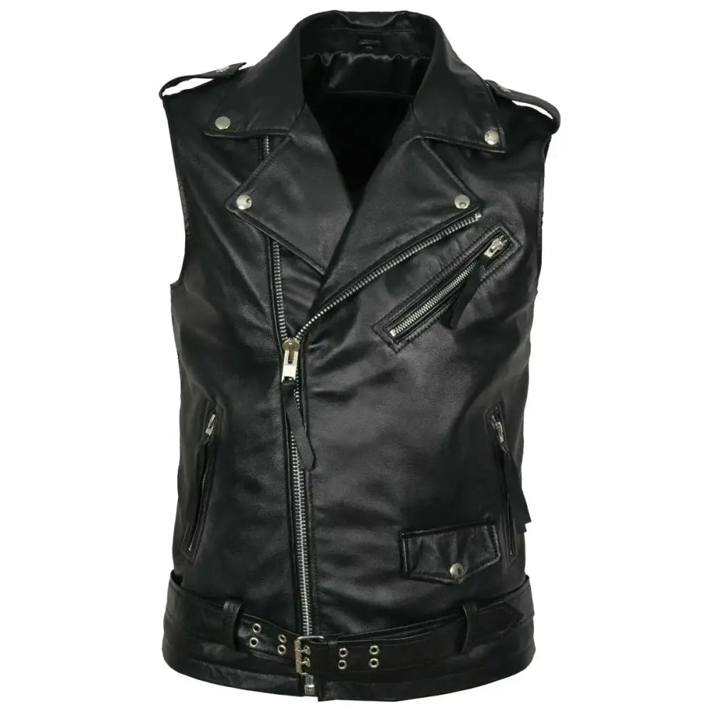 Mens Leather Fashion Vest-0