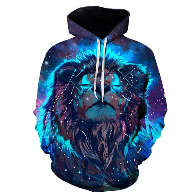 Novelty Flame Lion Hoodie Men's Animal Men's Clothing Flame Hoodie Sweatshirt Sweatshirt 3D Hoodie Sportswear Unisex clothing