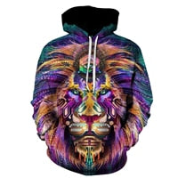 Novelty Flame Lion Hoodie Men's Animal Men's Clothing Flame Hoodie Sweatshirt Sweatshirt 3D Hoodie Sportswear Unisex clothing