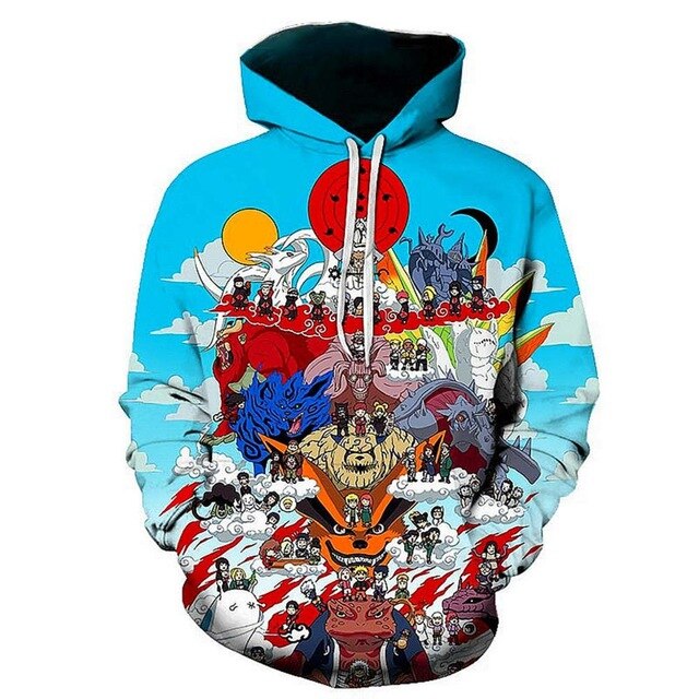 Super Cool Harajuku Hoodies Uzumaki Naruto 3D Hoodie Men Women Pullovers Hooded Sweatshirts Fashion Hoody Streetwear Coat Top