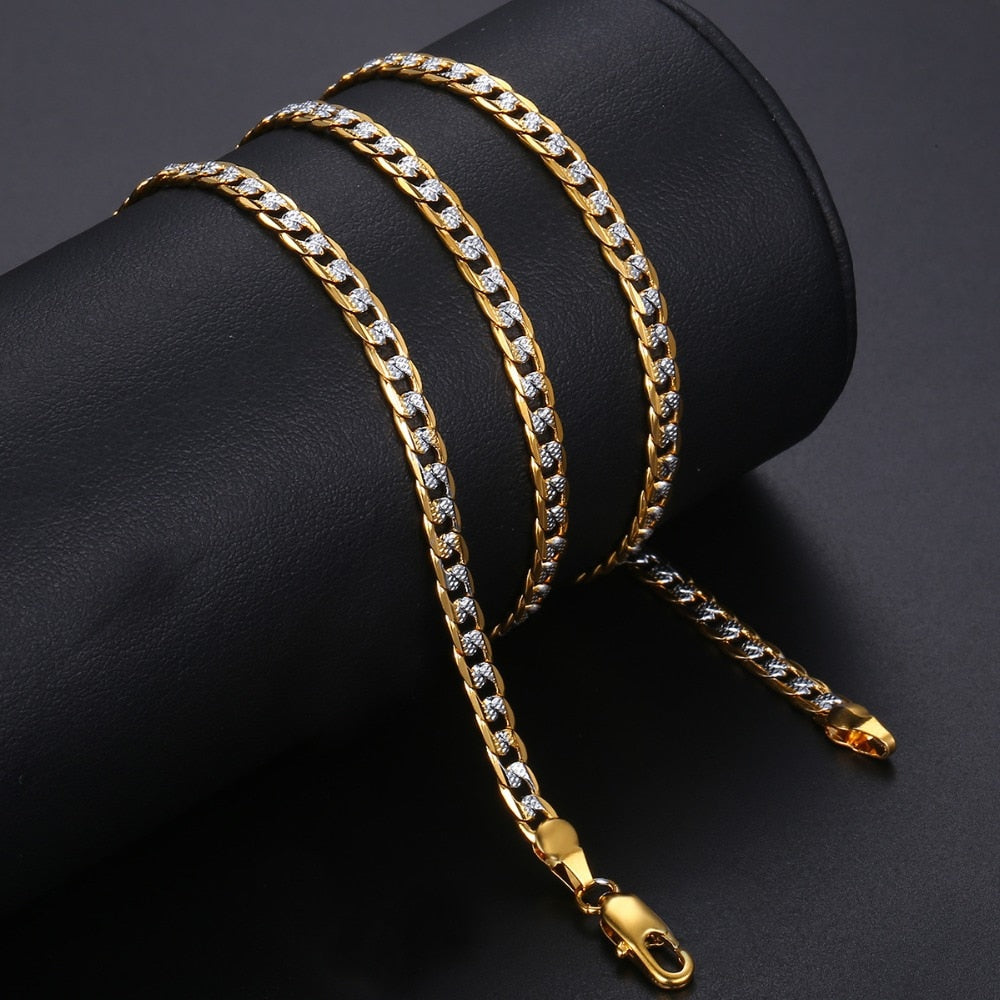 Gold Chain Necklace for Men Women Cuban Link Chains Mens Womens Necklaces Wholesale 2019 Fashion Men's Woman Jewelry