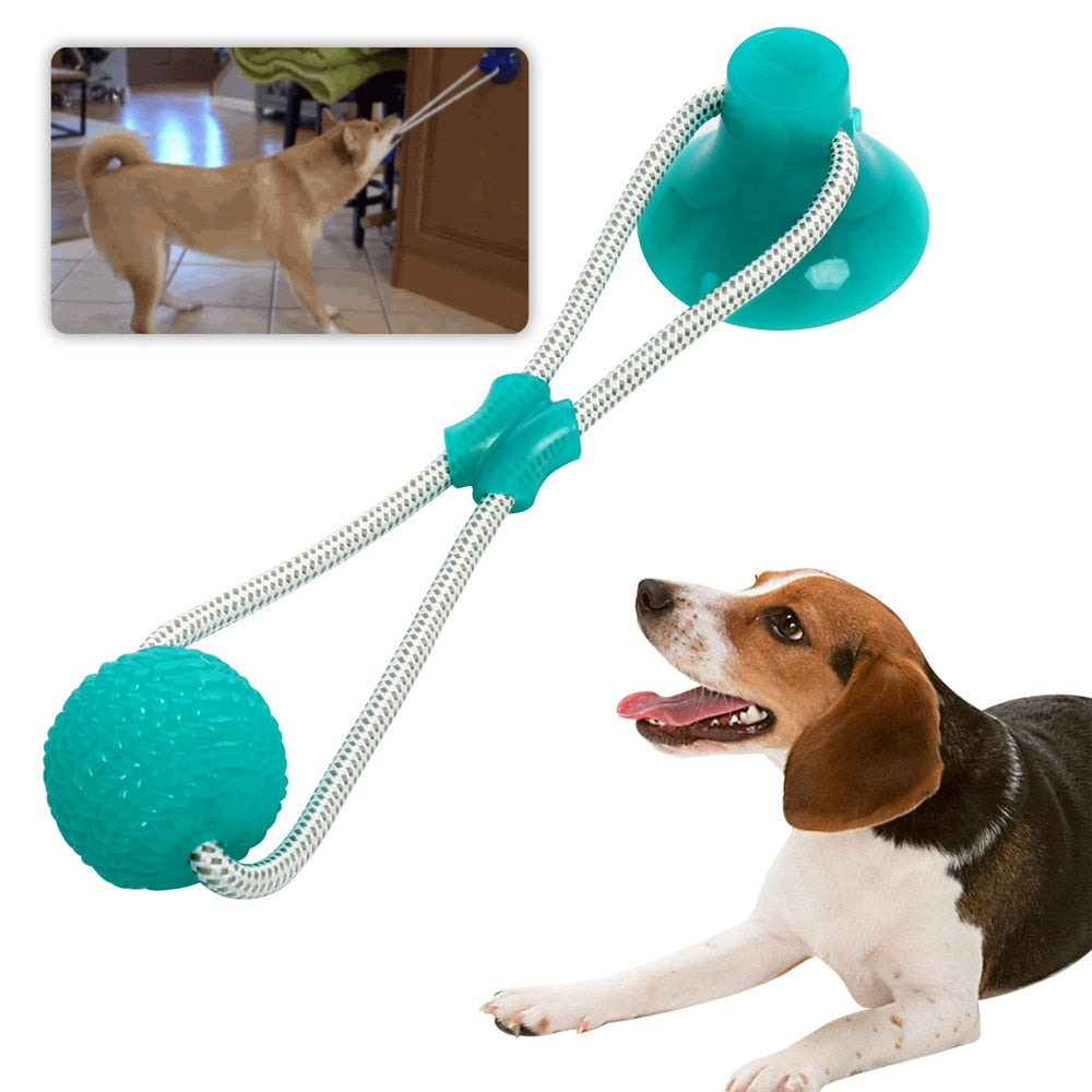 3Pcs Multifunction Pet Molar Bite Dog Toys Rubber Chew Ball Cleaning Teeth Safe Elasticity Soft Puppy Suction Cup Dog Biting Toy