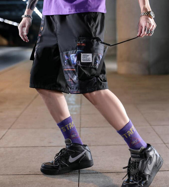 Streetwear Men's Shorts Knee Length Summer New Fashion Printed Hiphop Men Short Pants Mens Beach Pants Loose Leisure