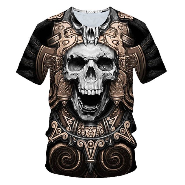 Skull Beauty Rock Cool 3D t shirts Mens Motorcycle Punk 3D Printed T shirt Men Clothes tshirt