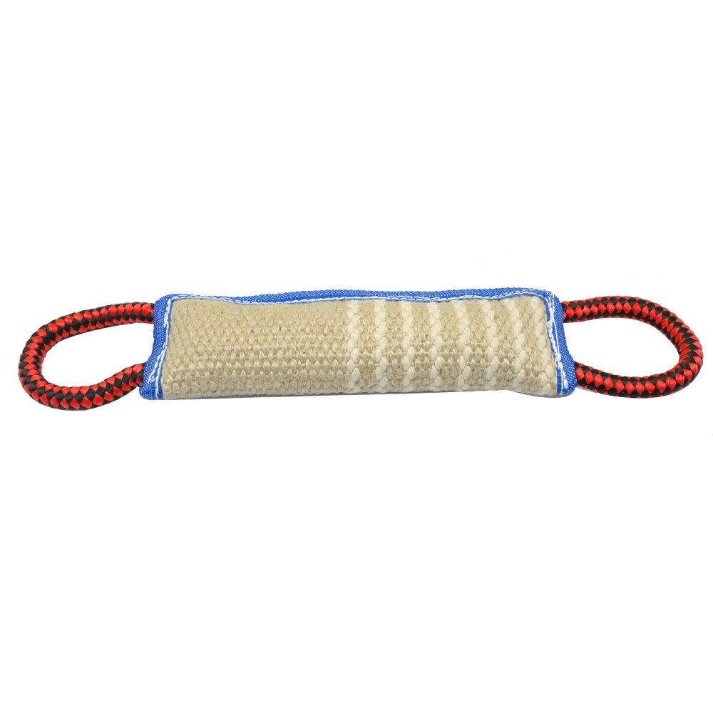 Jute Dog Tug Bite Toy with 2 Handles Pet Chewing Toys for Pet Training Sporting and Interaction Tugging For Medium Large Dogs