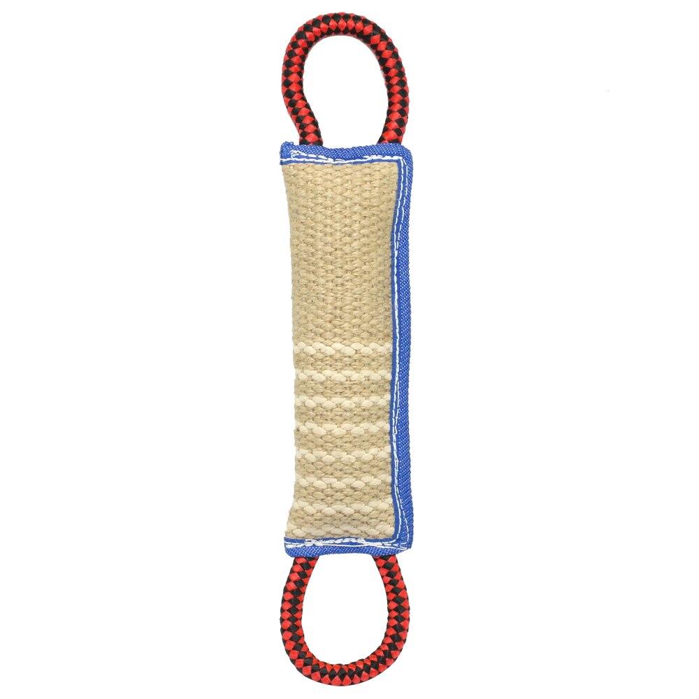 Jute Dog Tug Bite Toy with 2 Handles Pet Chewing Toys for Pet Training Sporting and Interaction Tugging For Medium Large Dogs