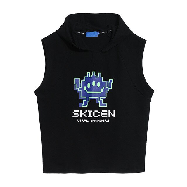 Summer Men Tank Top Casual Loose Sleeveless Hooded Tops Tees Shirts Sportswear Hoodie Mens Clothing