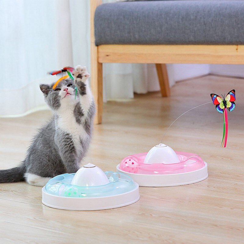 Funny dog Cat Toys Electric Rotating Colorful Butterfly Pet Scratch Toy For Cat Kitten dog cats intelligence trainning