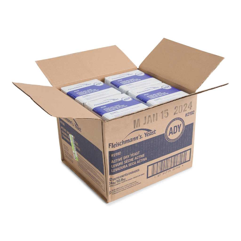 Yeast Active Dry - 2 lbs (Case = 12 x 2 lbs) - Fleischmans - Baking Mixes and Ingredients - Canadian Distribution