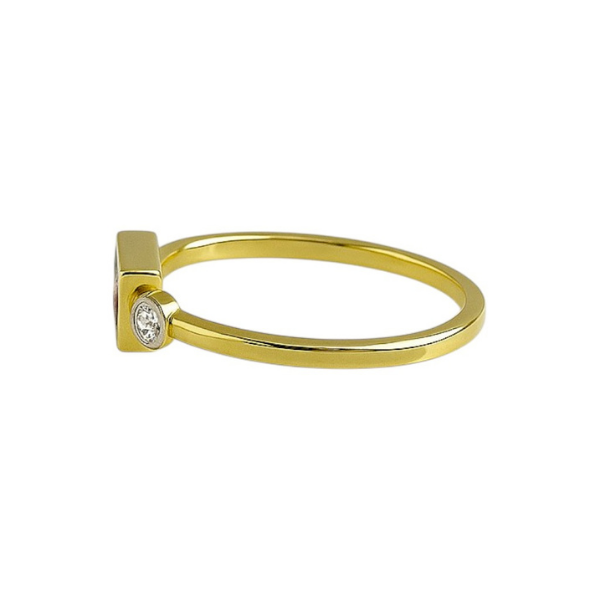 Ruby With Side Diamond 14K Solid Gold Diamond Fashion Ring for Women