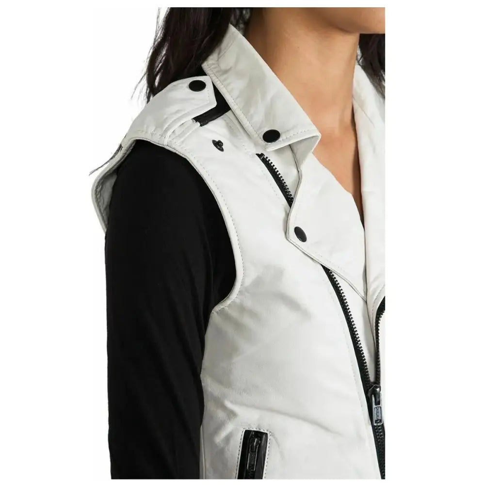 Women's Motorcycle Fashion Leather Vest-2