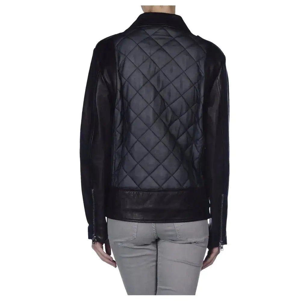 Women's Stylish Motorcycle Fashion Leather Biker Jacket-1