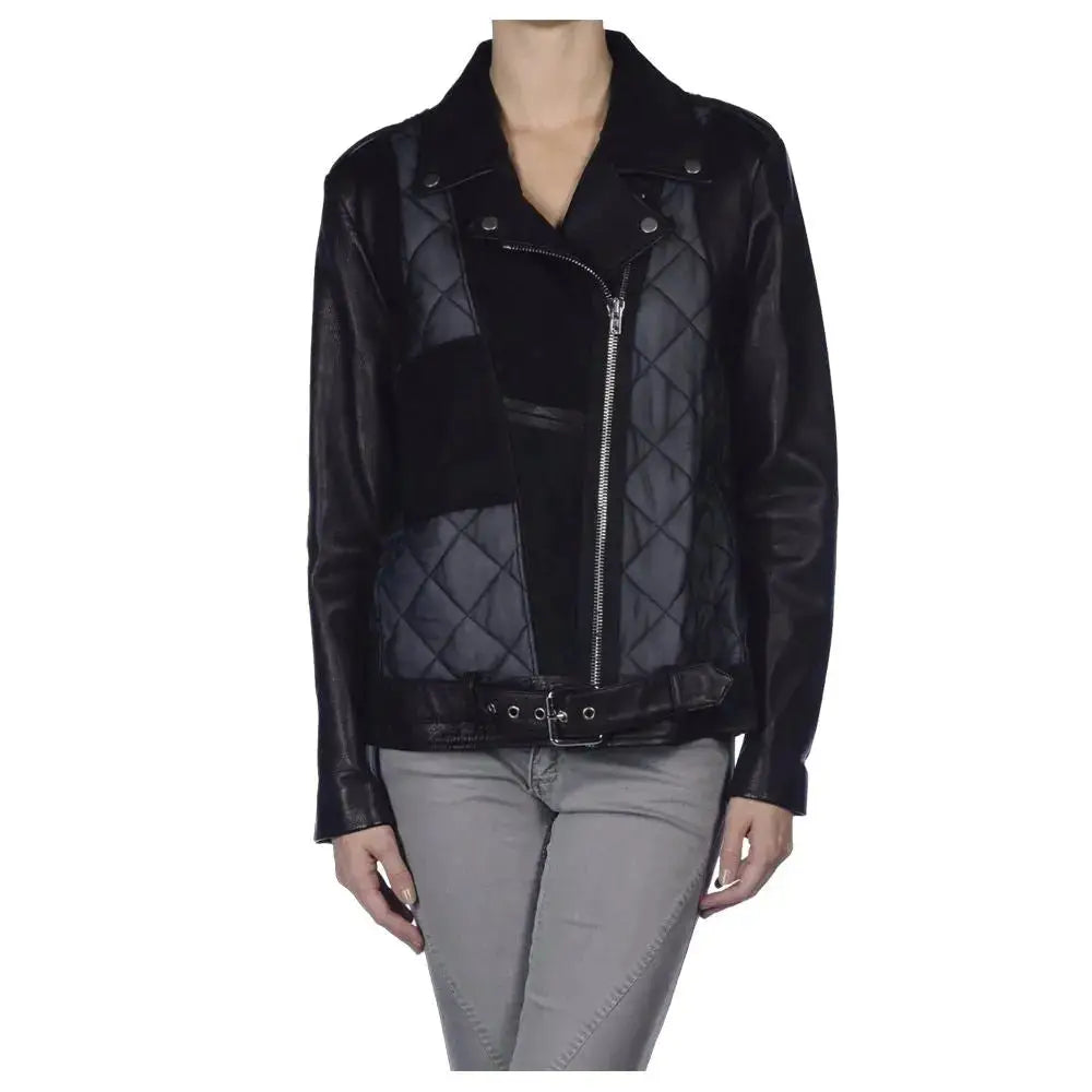 Women's Stylish Motorcycle Fashion Leather Biker Jacket-0